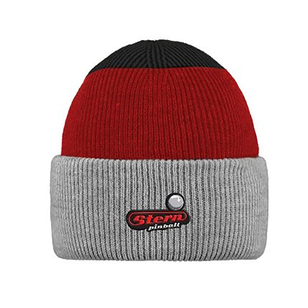Stern Red, Gray and Black Beanie
