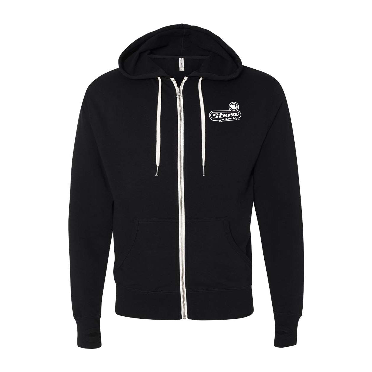 Stern Black Zipper Hoodie w/ thumb holes – Stern Pinball