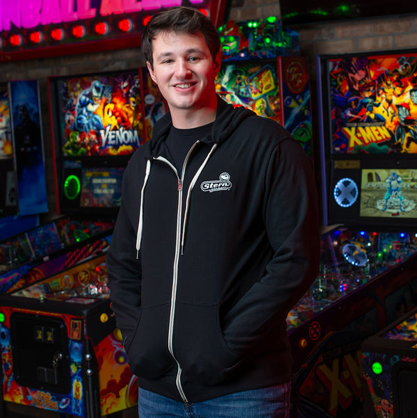 Stern Black Zipper Hoodie w/ thumb holes